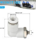 Push To Connect M5 Pneumatic Fitting, 2 Pack 6mm Air Elbow Quick Connector, 90 Degree Male Thread For 4mm Tubing