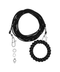 Ultra Lightweight Bird Flight Leash For Parrots Pigeons And Budgies Three Meter Training Rope With Four Pound Ring shown coiled with components
