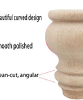 3 Inch Tall Solid Wood Bun Feet Furniture Legs Set Of 4 Unfinished For Cabinets Sofas Ottomans TV Stands Loveseats Dressers