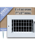 Adjustable Steel Air Supply Grille For 18x6 Duct Openings, White Register Vent Cover For Sidewall And Ceiling with packaging