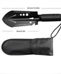 Ultra Lightweight Nine In One Camping Shovel Multitool With Bottle Opener Nail Puller Ruler Hex Wrench Saw For Backpacking Hiking Gardening And Outdoor Survival Black with sheath