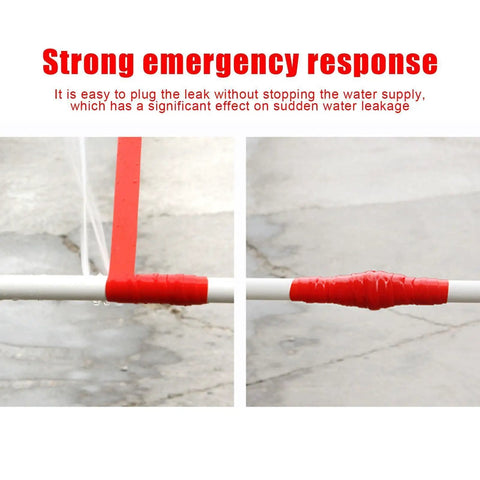 Must-Have Pipe Repair Tape That Waterproofs Any Leak With Self Fusing Adhesive To Fix PVC Copper Iron Or Rubber Pipes Fast applied to leaking pipe.