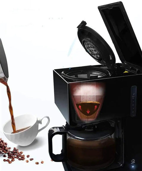 Smart Bean To Cup Coffee Machine With Capsule Compatibility And Washable Reusable Filter For Zero Hassle Brewing pouring coffee
