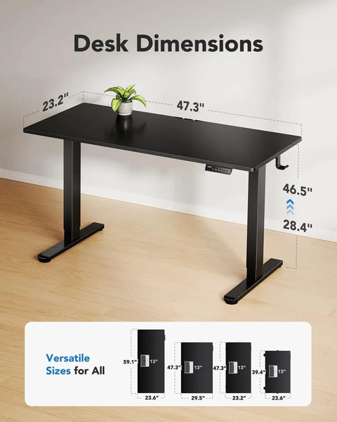 Electric Standing Desk With Real Deal One Piece Desktop Adjustable Height For Sit Stand Four Memory Settings 48 By 24 Inches