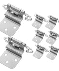 8-pack self-closing inset cabinet hinges, flush-mount, stainless steel finish for kitchen, bathroom and bedroom furniture