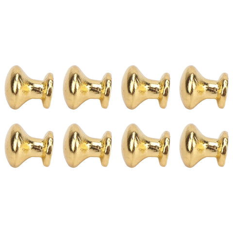 Miniature Round Head Pull Handles Set for Dollhouse Cabinets and Drawers, gold tone metal knobs, 1:12 scale, 8 pieces