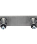 Chevrolet Die Cast Metal Drawer Pull Cabinet Handle For Garage Man Cave Or Shop Vintage Chevy Licensed Hardware In Shiny Black And Silver Finish Collectible, showing dual mounting points.