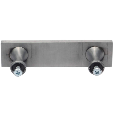 Chevrolet Die Cast Metal Drawer Pull Cabinet Handle For Garage Man Cave Or Shop Vintage Chevy Licensed Hardware In Shiny Black And Silver Finish Collectible, showing dual mounting points.
