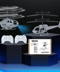 Two Pack RC Attack Helicopters For Kids And Teens with controllers and instructions, Army Style Copters with Realistic Sounds and Lights