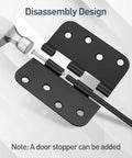 Three Pack Four Inch Door Hinges With Five Eighths Inch Radius Corners Matte Black Finish for Interior and Exterior Doors Disassembly Design