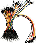 130 Pcs Solderless Flexible Breadboard Jumper Wires Male To Male With Multicolor Dupont Cable arranged and bundled for easy use.