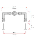 Firenze Collection Chrome Traditional Round Cabinet And Drawer Pull Handle For Kitchen And Bath 3 3/4 Inch Center To Center dimensions