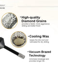 Close-up of a Diamond Core Drill Bit Set for Porcelain Tile Granite Marble Stone Brick Dry and Wet Drilling Vacuum Brazed