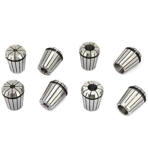 Rock Solid Balance Collet Chuck Set Featuring Eight Precision Spring Collets Built From Hella Tough Manganese Steel For Killer CNC Milling Lathe Performance: assorted collets