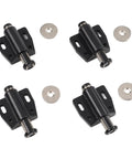4 Pack Magnetic Push To Open Cabinet Latches Handleless Door Catches spring loaded black finish, components displayed
