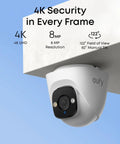 Powerful PoE NVR Security System with 4K Turret Camera mounted, 16 Channel Expansion, 122 Degree FOV.