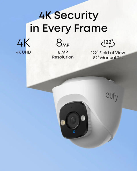 Powerful PoE NVR Security System with 4K Turret Camera mounted, 16 Channel Expansion, 122 Degree FOV.