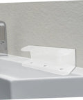 Wall Mounted Spray Bottle Holder Knocks The Mess Out Of Your Bathroom Or Garage With Heavy Duty Acrylic Design displayed on a sink.