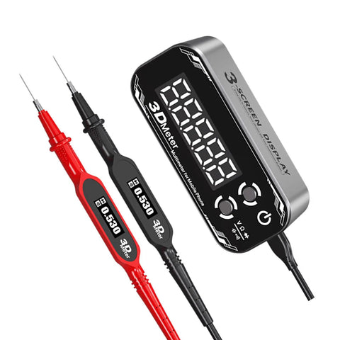Top Notch Ergonomic Digital Multimeter With Big Bright Screens Auto Shutdown And High Accuracy Voltage Current Capacitance Testing For All Electric Gigs with dual test probes and clear display.