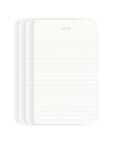 Executive Desk Notepads Bundle For Professionals, Minimalist Lined Memo Pads With Gold Foil Accents, 3 Pack, front view