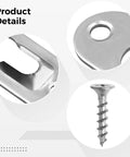 Heavy Duty D Ring Hangers With Screws Pack Of 100 Frame Mount Hardware Kit For Photos Canvas Mirrors Wall Mount Brackets Durable Metal Picture Hanging Hooks For Easy Install And Secure Displays. close-up of metal D-ring hanger and screw
