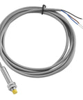 4mm Inductive Proximity Sensor Switch M8 cylindrical with yellow tip and cable, 10-30V DC 3-wire NPN normally open non embedded