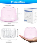Dual Mode Ultrasonic Cleaner For Dentures Mouth Guards Toothbrush Heads And Jewelry 45 KHz Retainer Cleaner With 5 Minute Quick Blue Light Clean And 3 Minute Deep Purple Light Clean Pink, 180ml, 4.4 inch