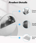 Round Recessed Sliding Closet Door Pulls 40mm Inner Diameter Stainless Steel Door Handle with concealed screw hole