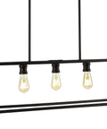 Oil Rubbed Bronze 38 Inch 5-Light Farmhouse Linear Pendant For Kitchen Island, Adjustable Iron Vintage Chandelier