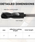 Detailed view of the Five Eighth Inch Cobalt Drill Bit For Metal And Hardened Steel Built Tough For Pro Jobs Industrial Grade M35 Cobalt High Speed Steel With TiAlN Coating Three Flat Shank Half Inch Shank Six Inch Total Length Heat Resistant Durable Drill Bit with its size and dimensions highlighted.