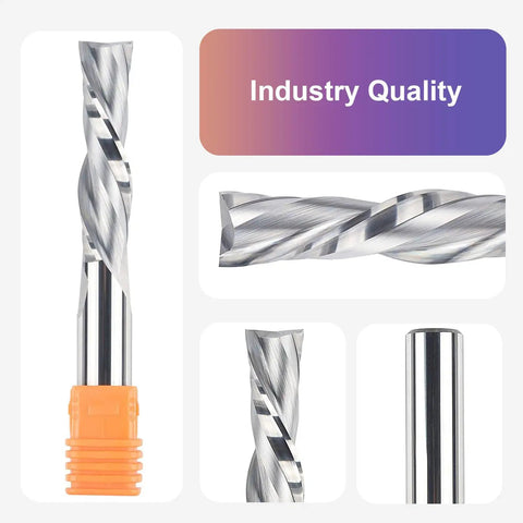 Extra Long Four Inch Spiral Downcut Router Bit Pro Grade With Half Inch Shank And Half Inch Cutting Diameter Solid Carbide CNC End Mill