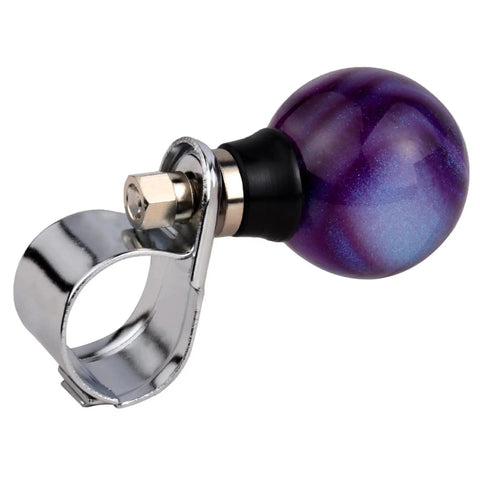 Purple Power Steering Wheel Knob Spinner Turn Aid Grip For Tractors Forklifts And Lawn Mowers attached to clamp