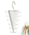 Slick V Shaped Double Sided Clothes Hanger With Twelve Hooks For Dig Free Closet Organization And Rotating Wardrobe Storage, white design.