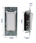 Decora Slide LED Dimmer Switch For 150W Dimmable LED Halogen And Incandescent Bulbs White DSL01 LW front and side view