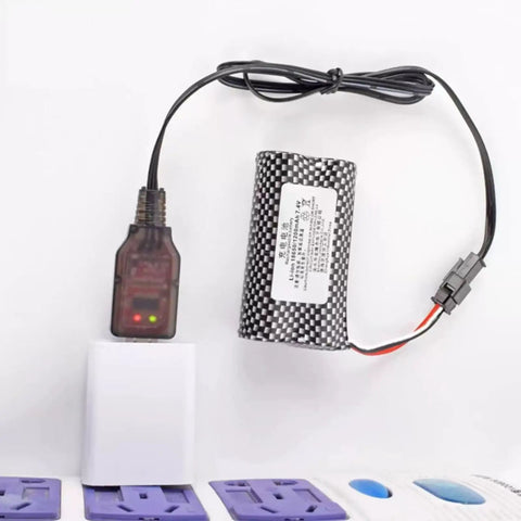 7.4V 3 Pin USB Charger Cable For RC Cars Boats And Toys Li Ion Battery Charger SM3P Two Pack connected to power source