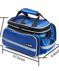 Blue Waterproof Nurse Tote Bag And Travel First Aid Kit Rugged Multifunction Medical Organizer in 12.5x7.4x6.6 inches