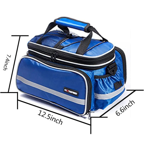 Blue Waterproof Nurse Tote Bag And Travel First Aid Kit Rugged Multifunction Medical Organizer in 12.5x7.4x6.6 inches