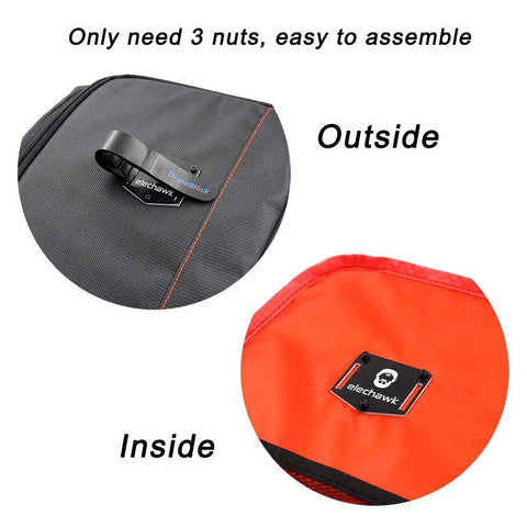 Backpack Mount Kit For FPV Drones, inside and outside view of lightweight mount easy to assemble with 3 nuts.