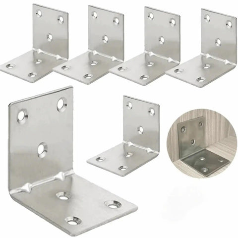 Rock Solid Heavy Duty L Brackets No Sweat Assembly Furniture Hardware Pack Metal L Shaped Corner Supports with screws