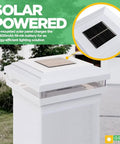 Dual Solar Post Lights For 4x4 And 5x5 Posts White Outdoor Deck And Fence Post Caps Solar Powered Fits Wood Vinyl PVC Posts