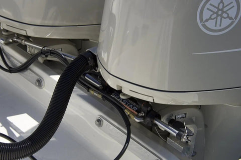 Seastar Classic Tilt Hydraulic Steering Kit Without Hoses For Boats HK6400TC-3 installed on outboard boat engine