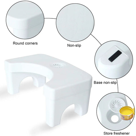 7 Inch Squatting Toilet Stool With Aromatherapy Box Non Slip Footstool For Bathroom Easy To Clean Anti Slip Grippy Base Durable Polypropylene