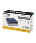 Packaging of 5 Port Gigabit Ethernet Unmanaged Switch GS105NA For Home Or Office No Fuss Plug And Play Desktop Or Wall Mount