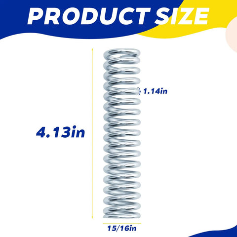 Compression Spring Zero Point One Four Eight Inch Wire Diameter Fifteen Sixteenths Outer Diameter Four Inch Length for appliances automotive marine toys tools and mechanical devices, showing length and diameter.