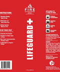 Label of Lifeguard compact aerosol fire extinguisher spray for home, kitchen, car, office. Non-toxic, eco-friendly, 11 oz.