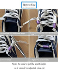 No Tie Shoelace Buckle Lock For Easy Slip On Sneakers Metal Turnbuckle Clasps Cap End Tips 12 Pieces Black on white laces