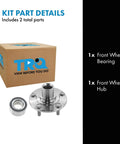 Front Wheel Bearing And Hub Assembly Kit 2 Piece Fits 2008 2017 Mitsubishi Lancer 2007 2019 Outlander And 2011 2019 Outlander Sport Easy Install DIY Replacement with box packaging.