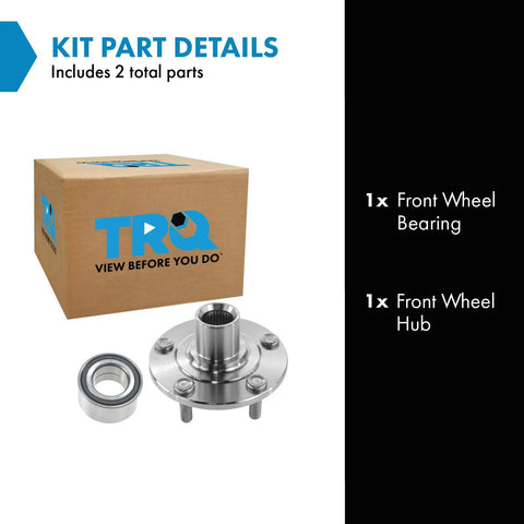 Front Wheel Bearing And Hub Assembly Kit 2 Piece Fits 2008 2017 Mitsubishi Lancer 2007 2019 Outlander And 2011 2019 Outlander Sport Easy Install DIY Replacement with box packaging.