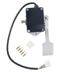 Heavy Duty Throttle Accelerator Foot Pedal Straight Swap For Curtis Electric Forklift Golf Cart Efp 005 Efp713 0502 Oem Grade, silver and black components with wiring.