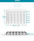 Lab Tube Rack Filling Tray Kit With 36 Hole Microcentrifuge Rack, Spoons And Spatula For Sizes 000 Through 3, size dimensions shown